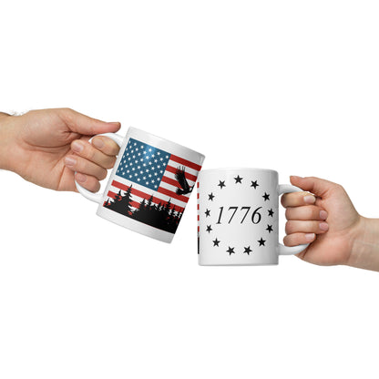 Patriotic Ceramic Mug White "1776 America" M830011