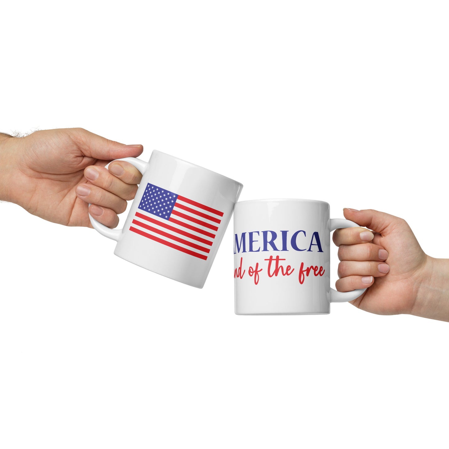 Patriotic Ceramic Mug White "America Land of the Free" M830014