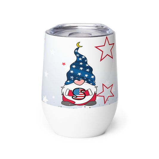 Patriotic Wine Tumbler “Gnome USA” T830002