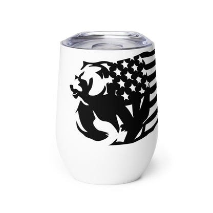 Patriotic Wine Tumbler “Flag Bear” T830010