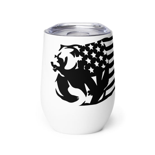 Patriotic Wine Tumbler “Flag Bear” T830010