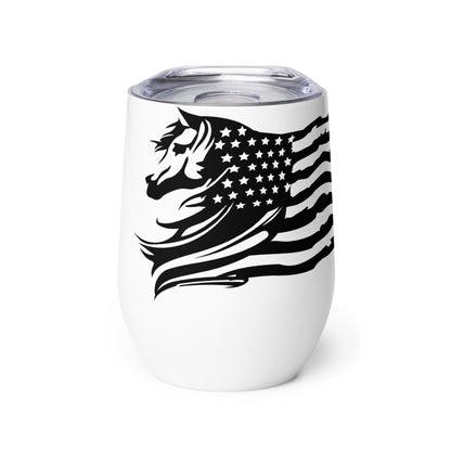 Patriotic Wine Tumbler “Flag Horse” T830008