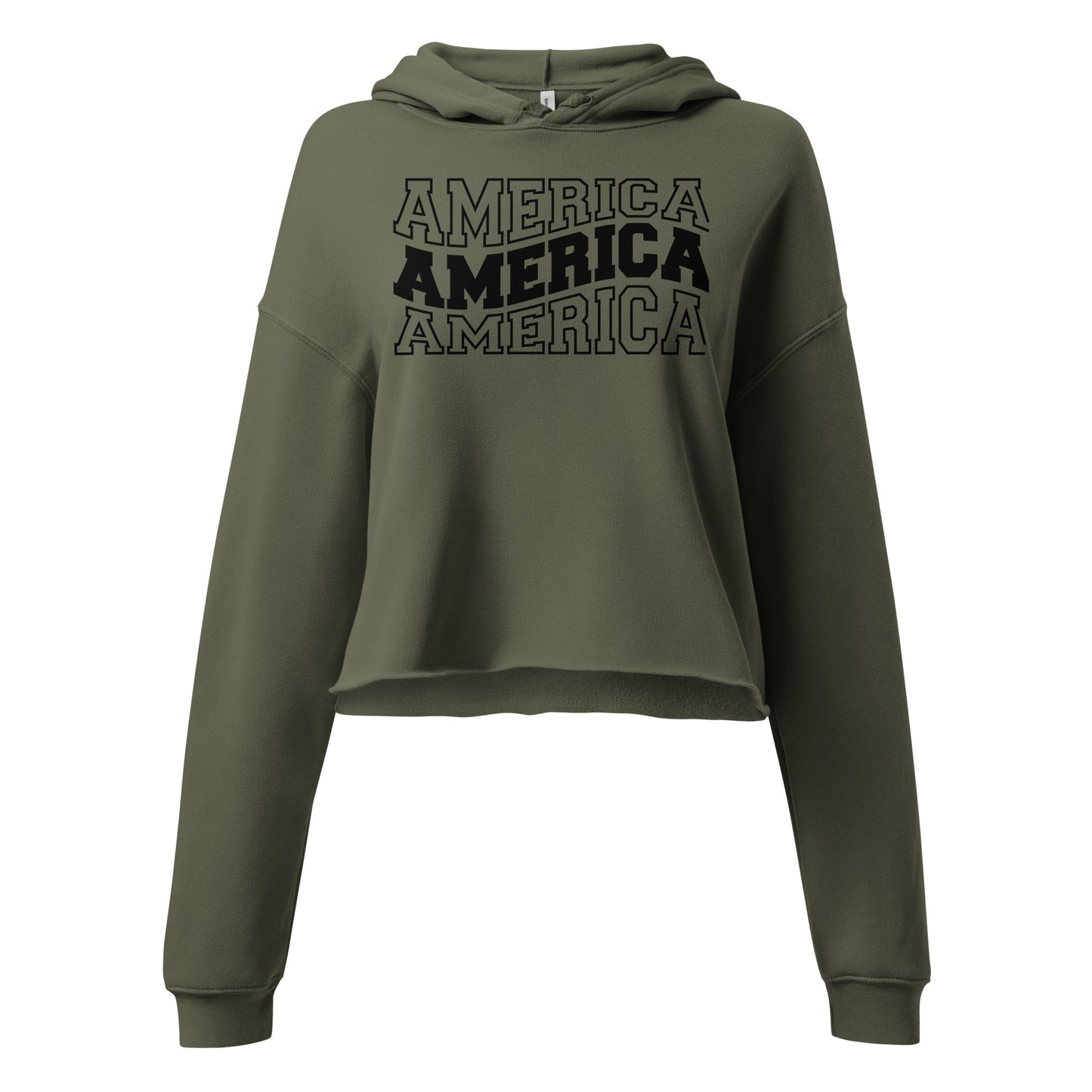 Patriotic Crop Hoodie Women "America" H210029