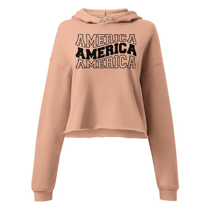 Patriotic Crop Hoodie Women "America" H210029