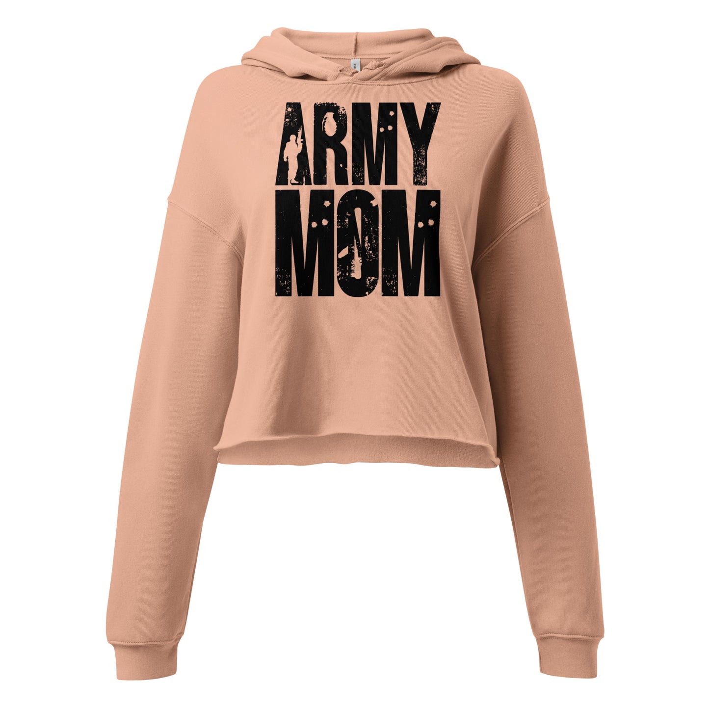 Patriotic Crop Hoodie Women "Army Mom" H210030