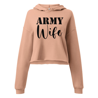 Patriotic Crop Hoodie Women "Army Wife" H210034