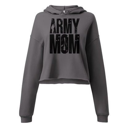 Patriotic Crop Hoodie Women "Army Mom" H210030