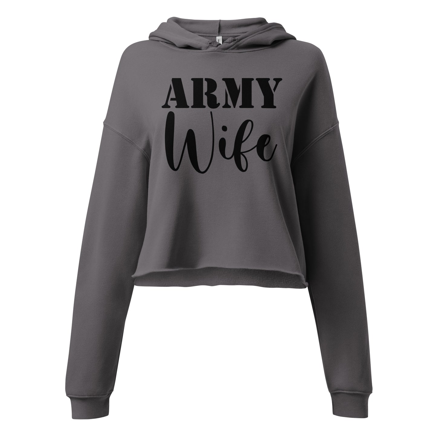 Patriotic Crop Hoodie Women "Army Wife" H210034