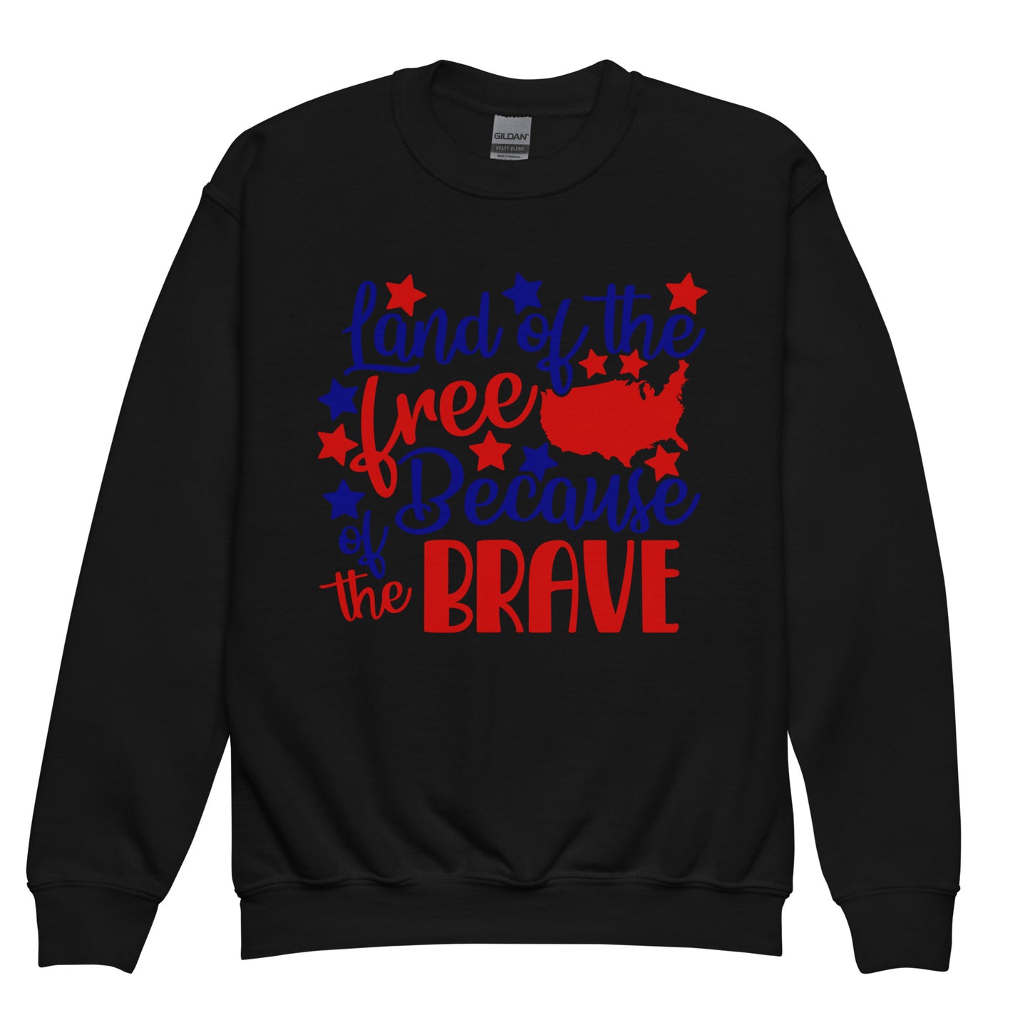 Patriotic Kids Sweatshirt "Land of the Free because of the Brave" H300009