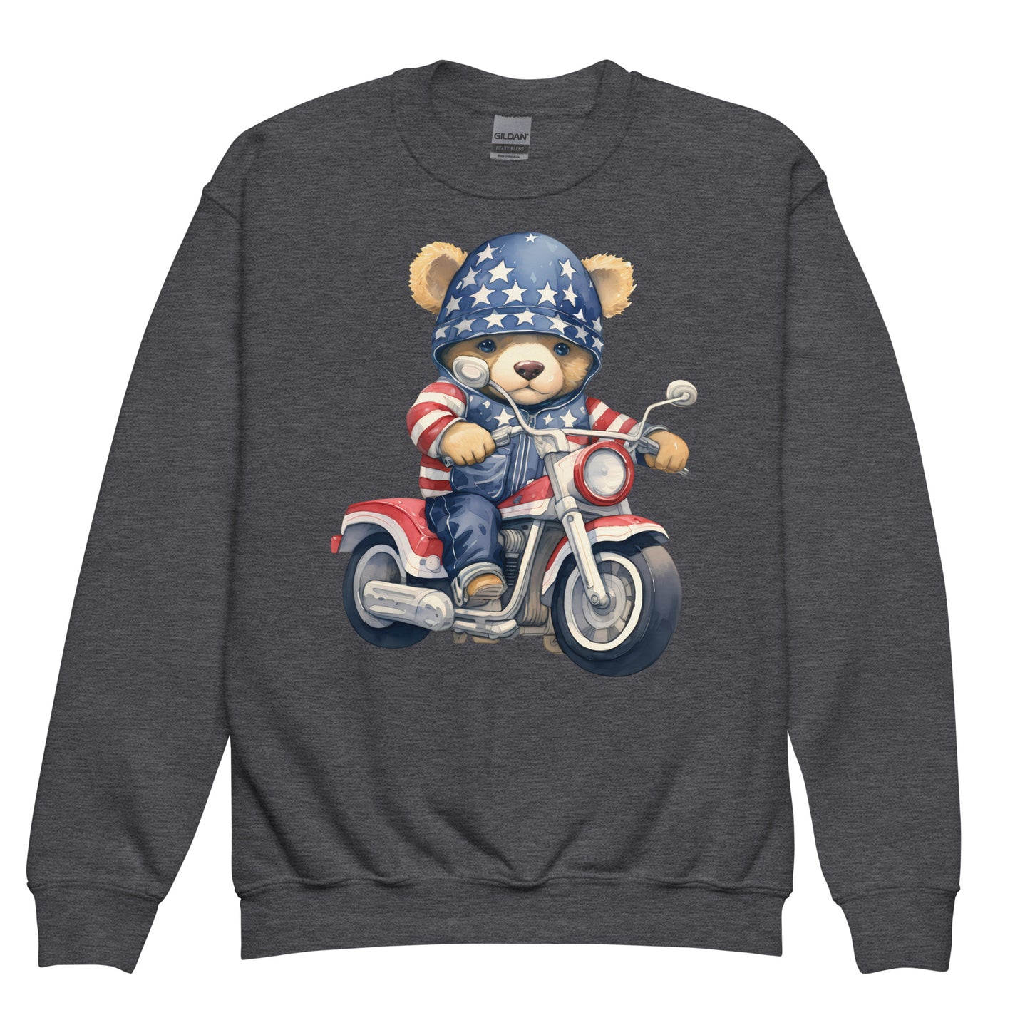 Patriotic Kids Sweatshirt "Biker Teddy" H300035