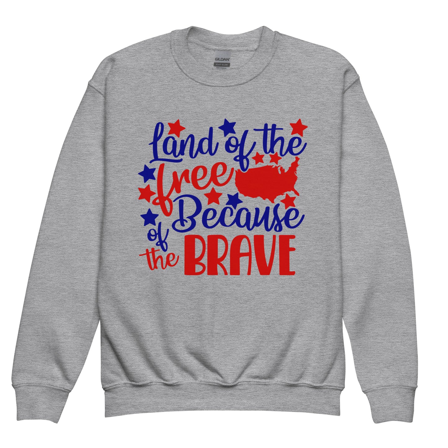 Patriotic Kids Sweatshirt "Land of the Free because of the Brave" H300009