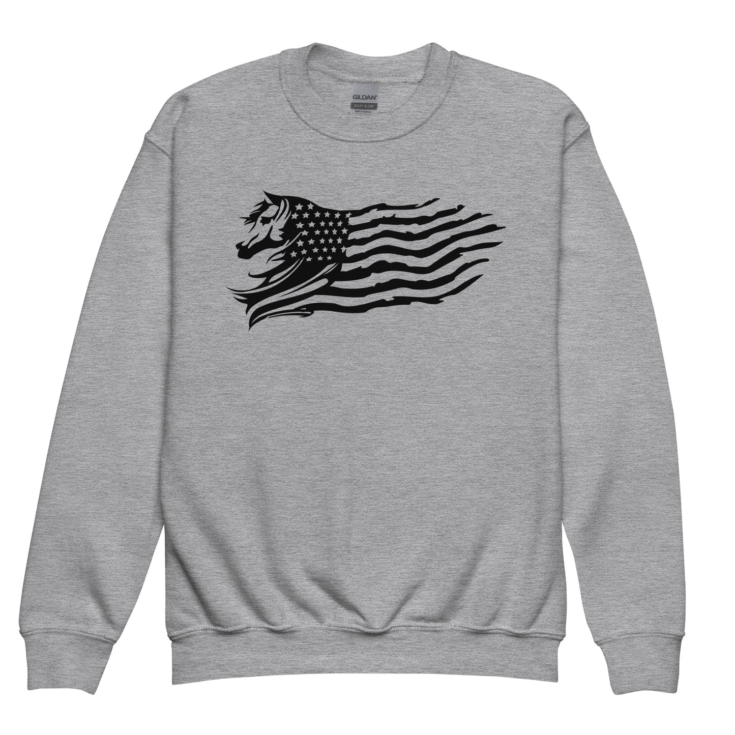 Patriotic Kids Sweatshirt "Horse Flag" H300013