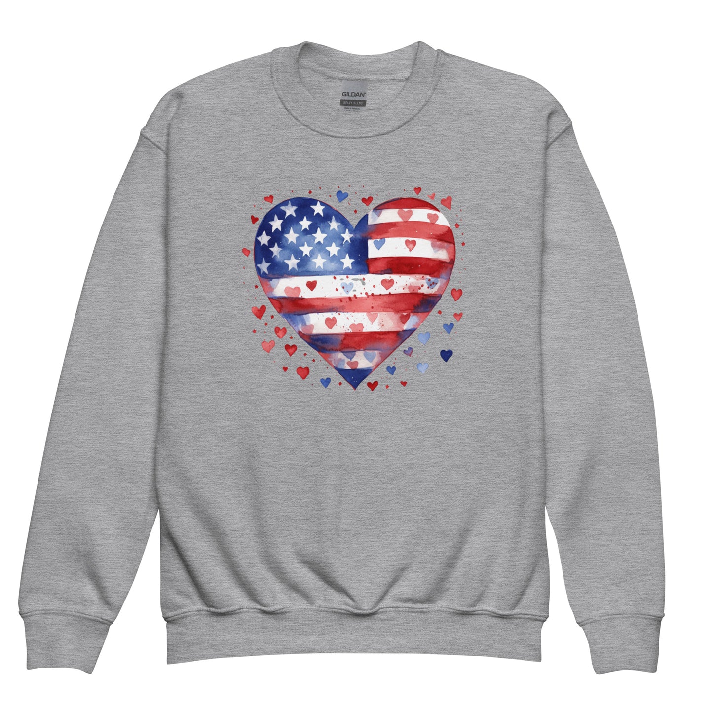 Patriotic Kids Sweatshirt "American Heart" H300016