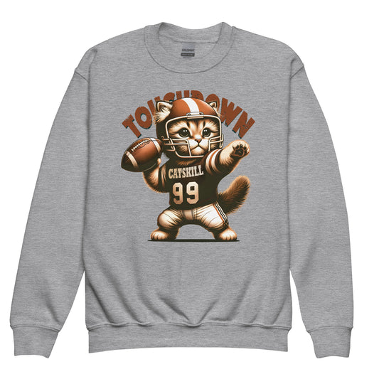 Patriotic Kids Sweatshirt "Touchdown American Football Cat" H300020