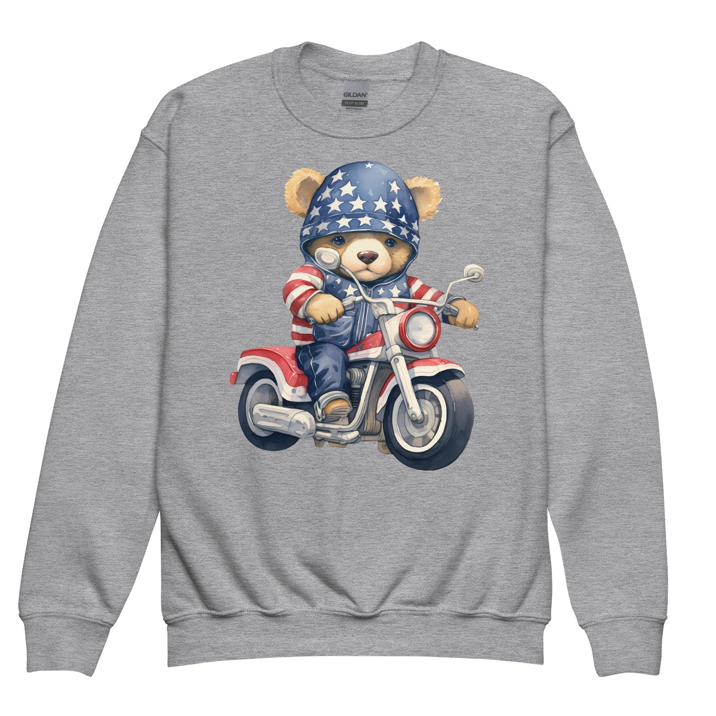 Patriotic Kids Sweatshirt "Biker Teddy" H300035