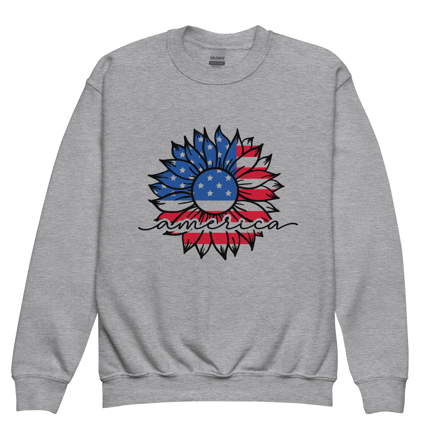 Patriotic Kids Sweatshirt "America Flower" H300038