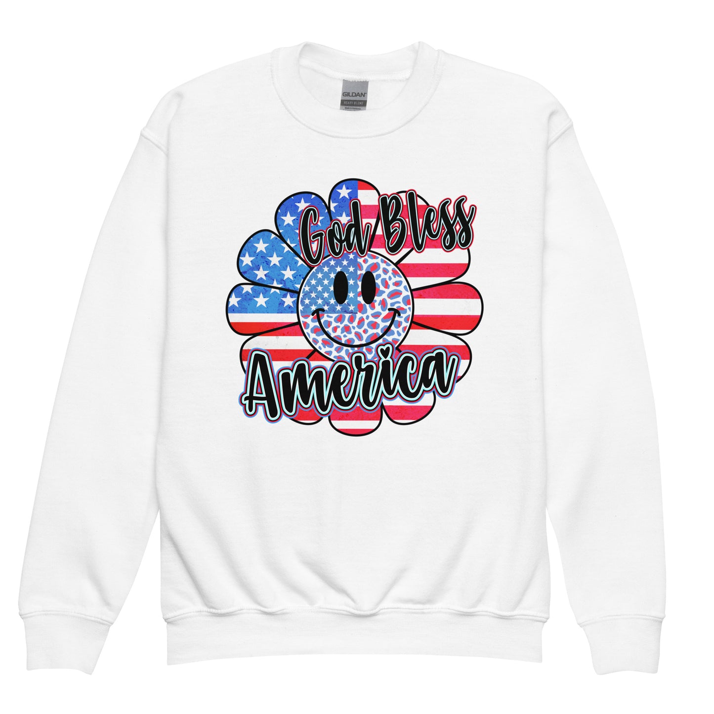 Patriotic Kids Sweatshirt "God Bless America" H300002