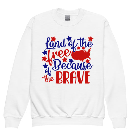 Patriotic Kids Sweatshirt "Land of the Free because of the Brave" H300009