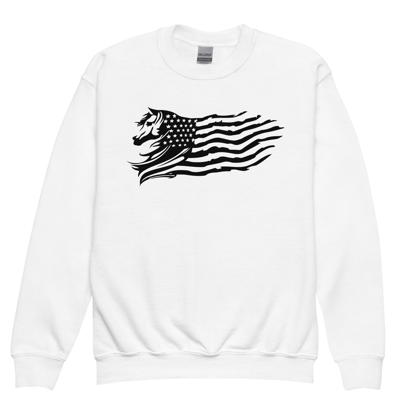 Patriotic Kids Sweatshirt "Horse Flag" H300013