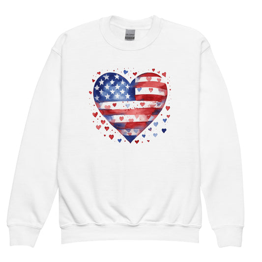 Patriotic Kids Sweatshirt "American Heart" H300016