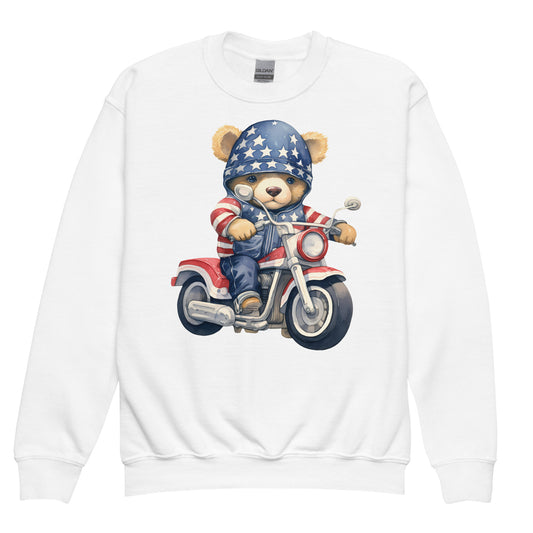 Patriotic Kids Sweatshirt "Biker Teddy" H300035