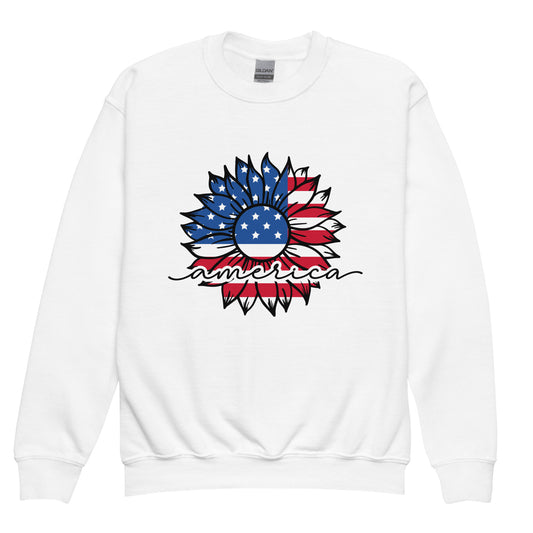 Patriotic Kids Sweatshirt "America Flower" H300038