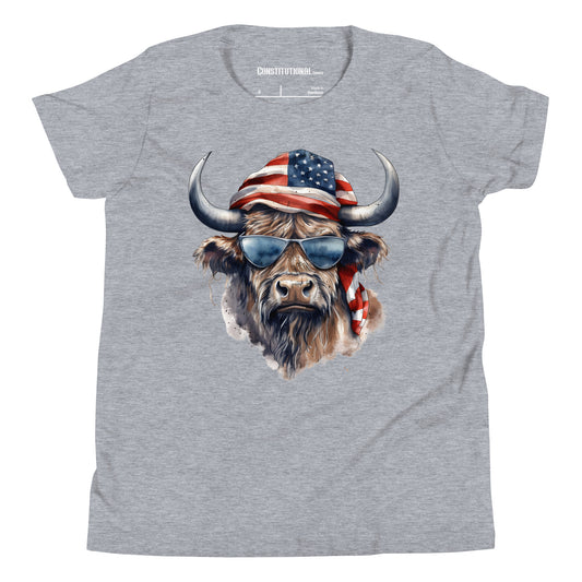 Patriotic T-Shirt for Kids "American Cool Cow" TS320012