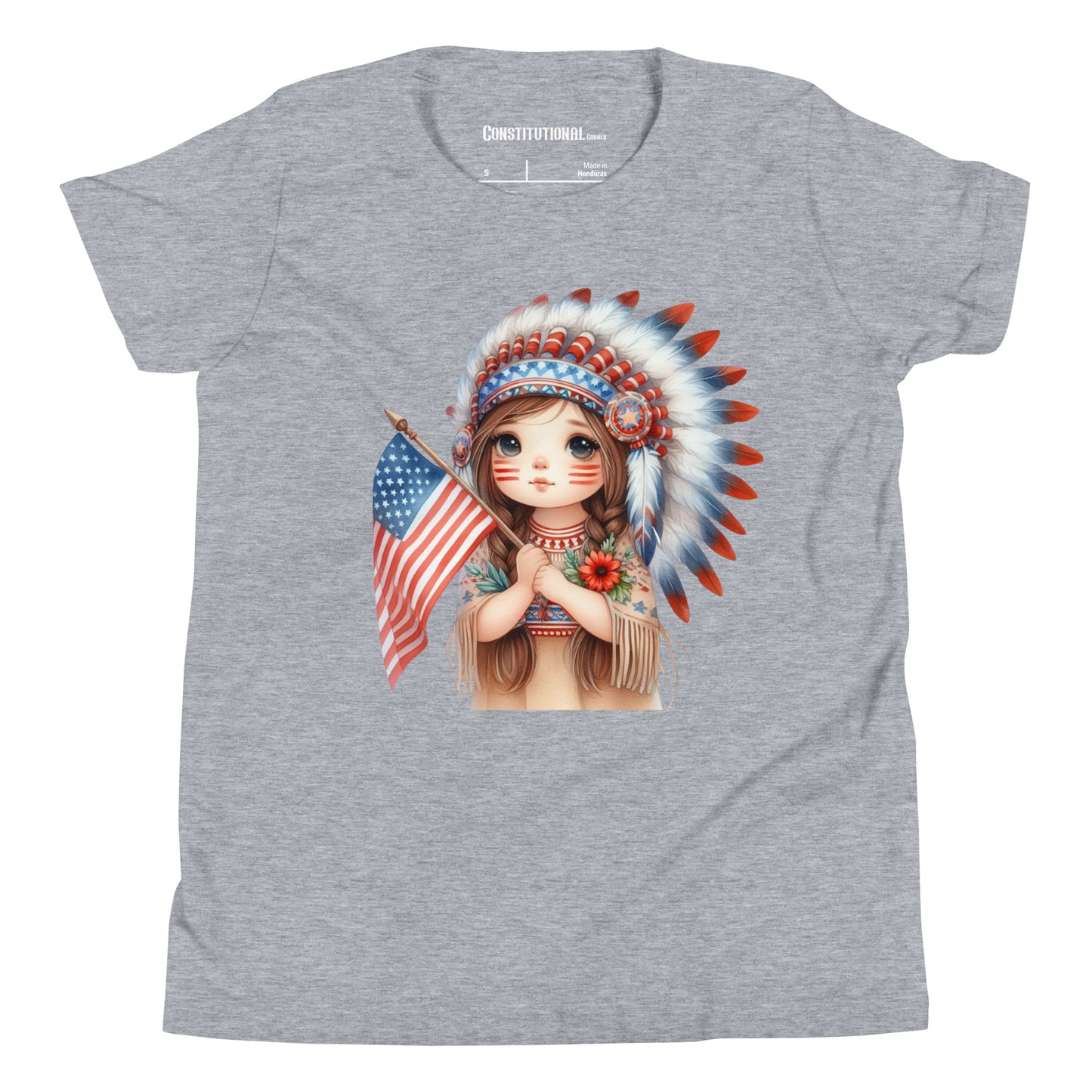 Patriotic T-Shirt for Kids "Native American Girl" TS320015