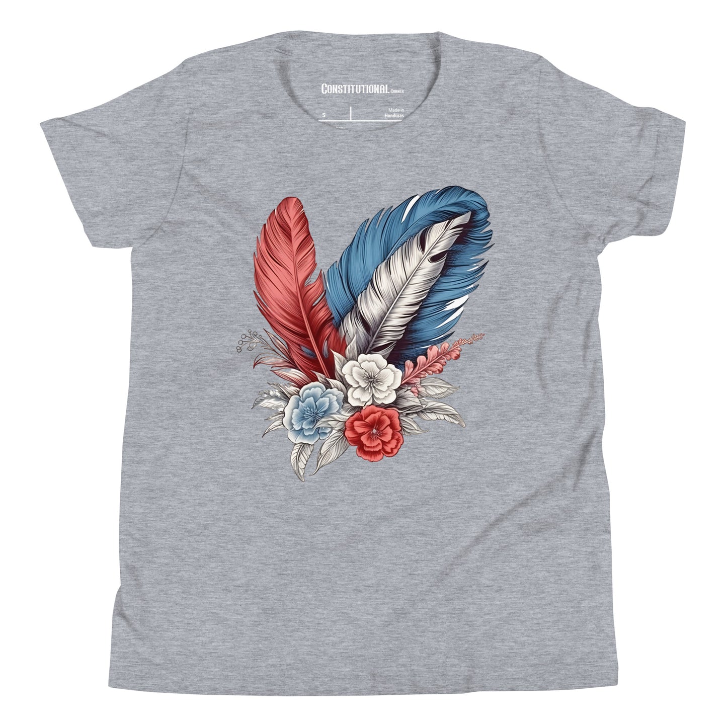 Patriotic T-Shirt for Kids "Red White & Blue Feathers" TS320027