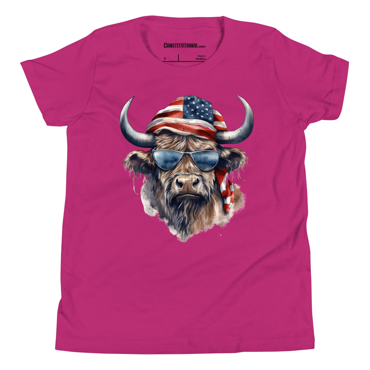 Patriotic T-Shirt for Kids "American Cool Cow" TS320012