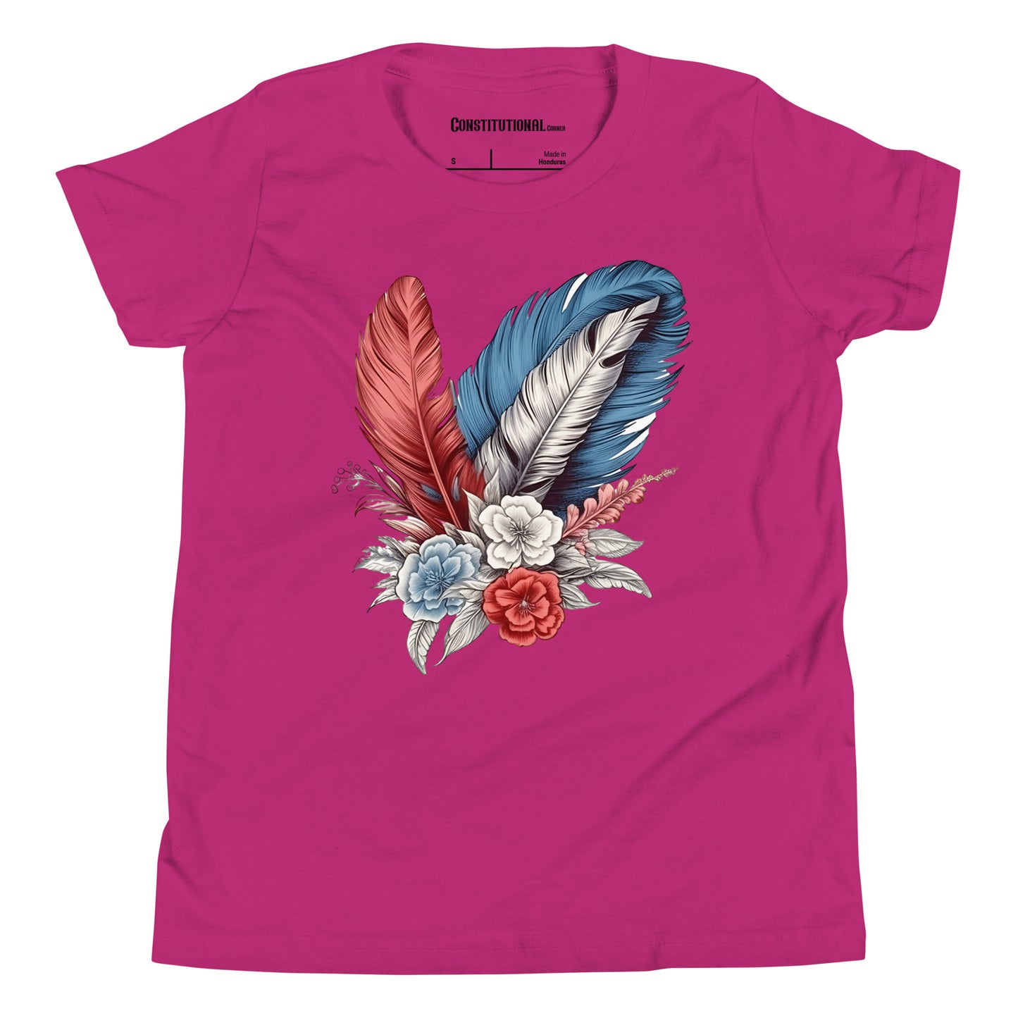 Patriotic T-Shirt for Kids "Red White & Blue Feathers" TS320027