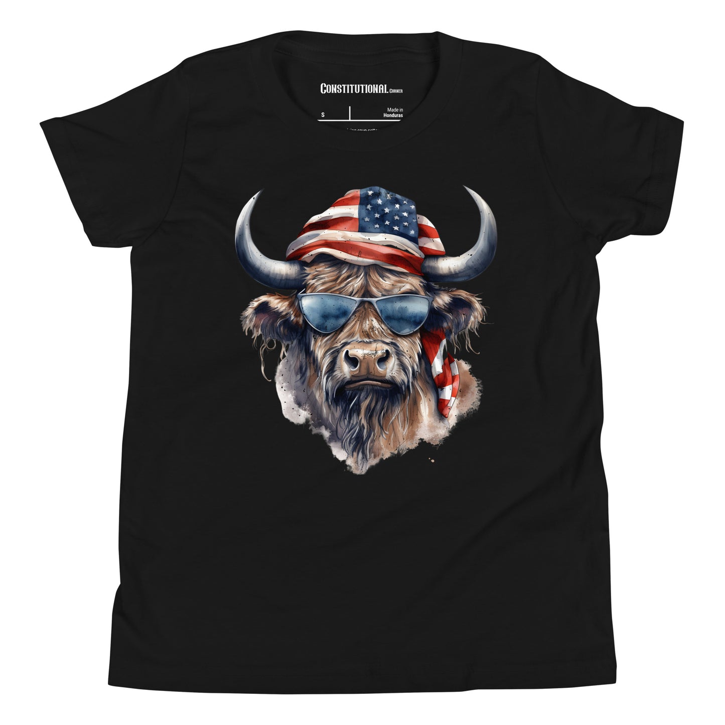 Patriotic T-Shirt for Kids "American Cool Cow" TS320012