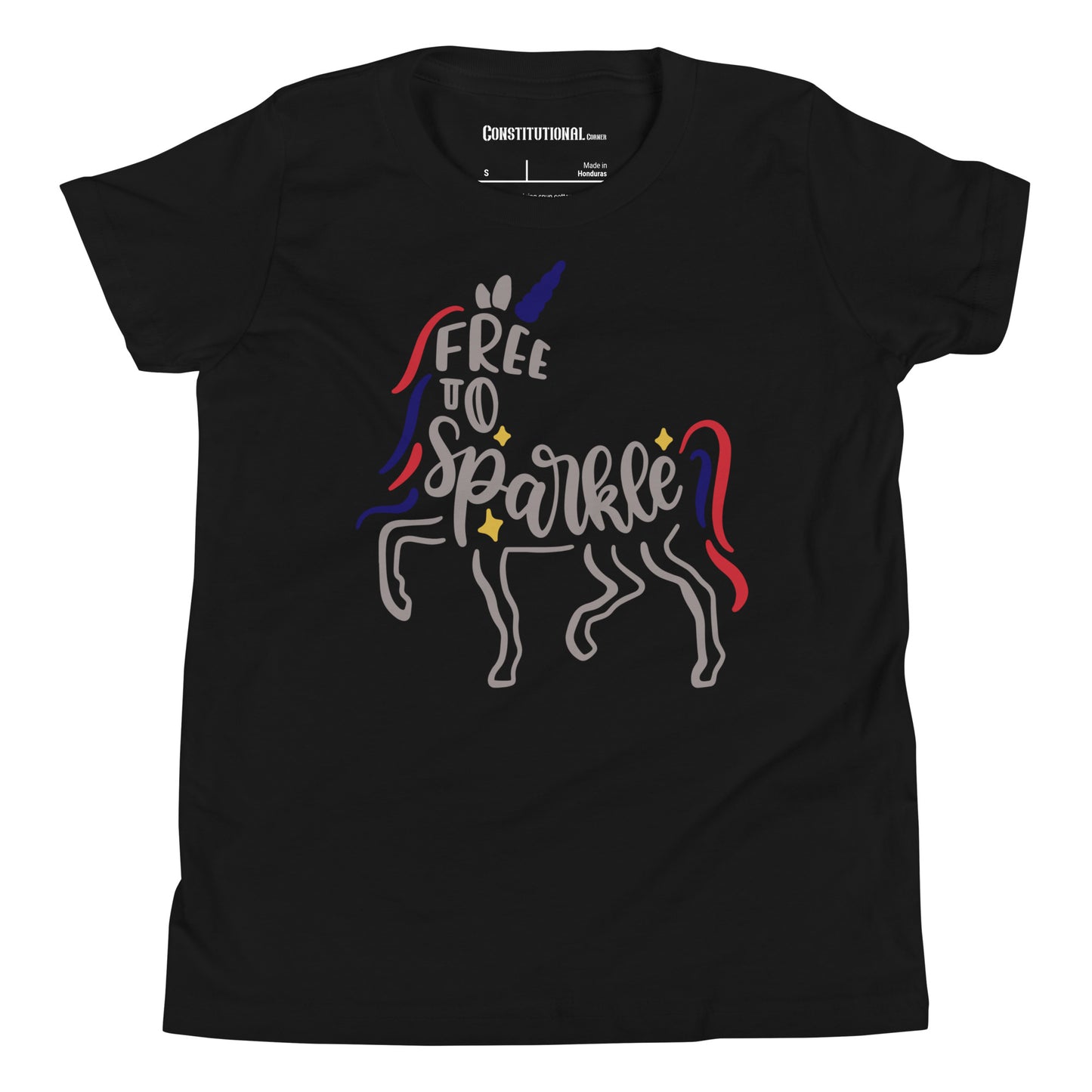 Patriotic T-Shirt for Kids "Free to Sparkle Unicorn" TS320016