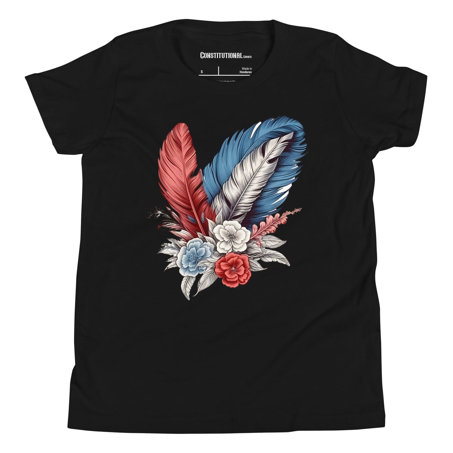 Patriotic T-Shirt for Kids "Red White & Blue Feathers" TS320027