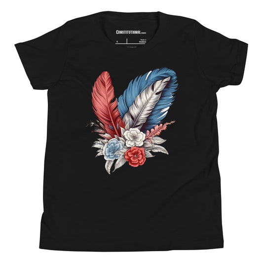 Patriotic T-Shirt for Kids "Red White & Blue Feathers" TS320027