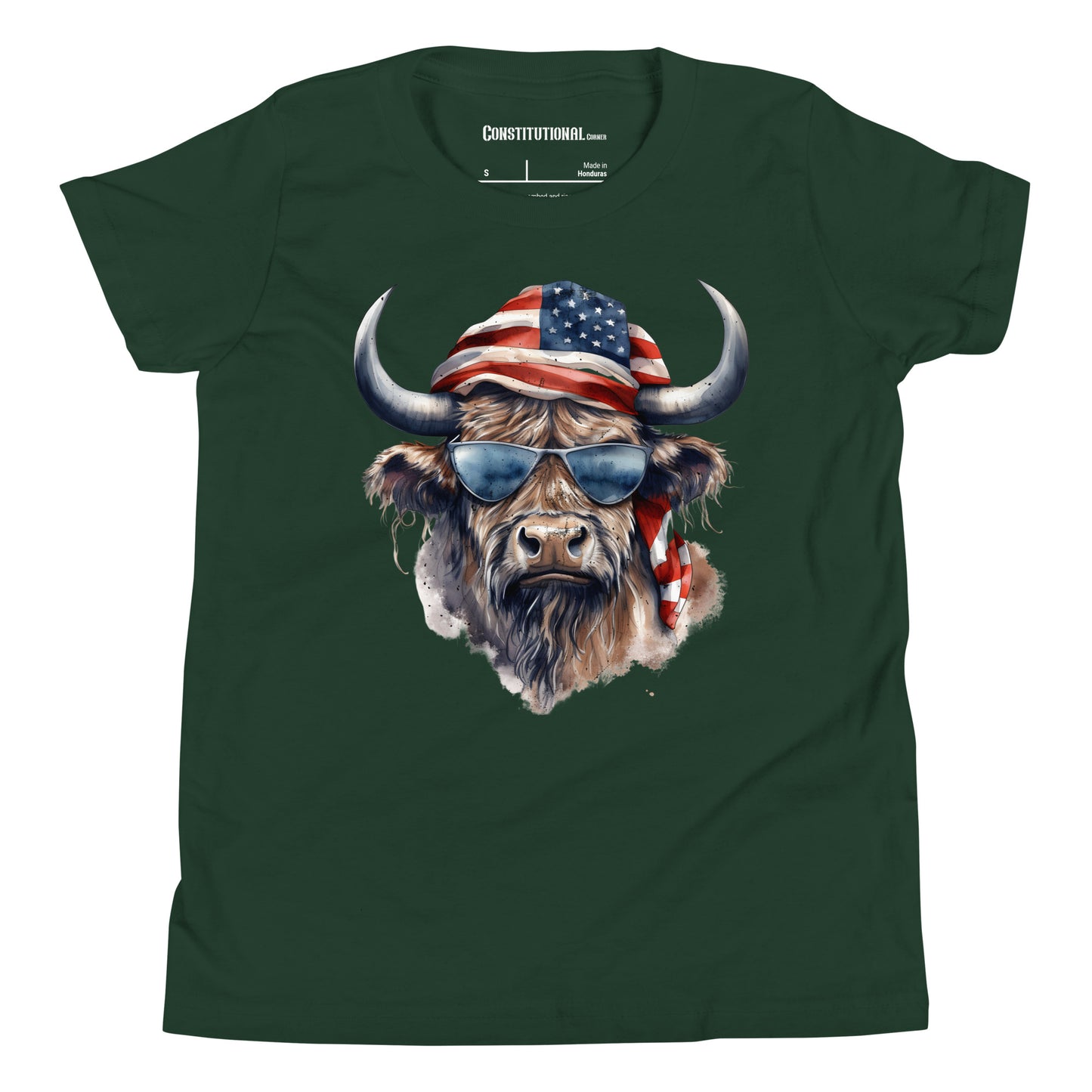 Patriotic T-Shirt for Kids "American Cool Cow" TS320012