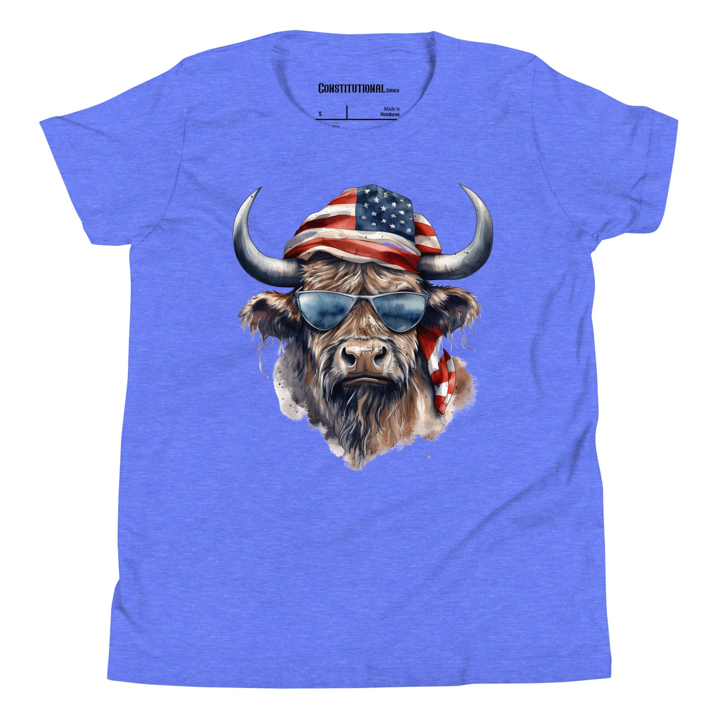 Patriotic T-Shirt for Kids "American Cool Cow" TS320012