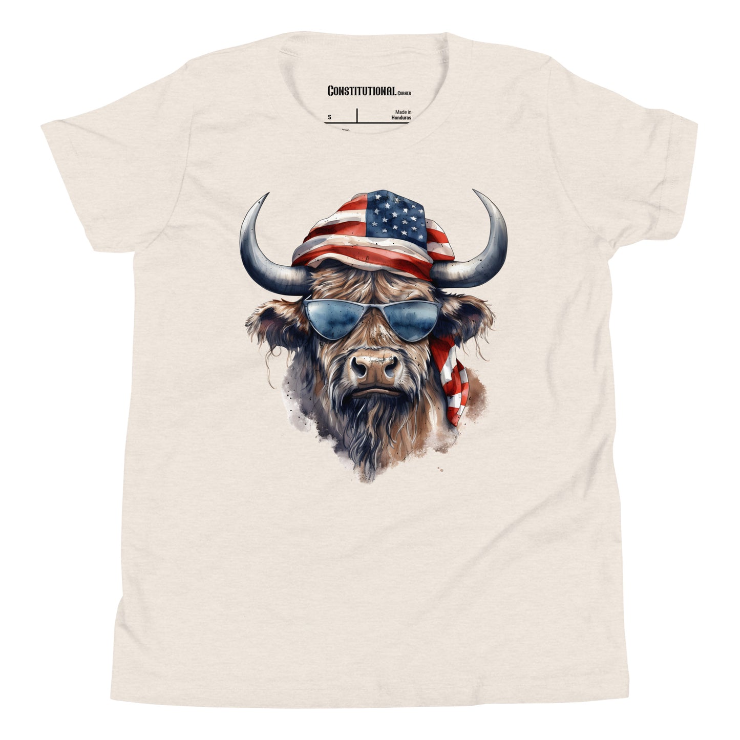 Patriotic T-Shirt for Kids "American Cool Cow" TS320012