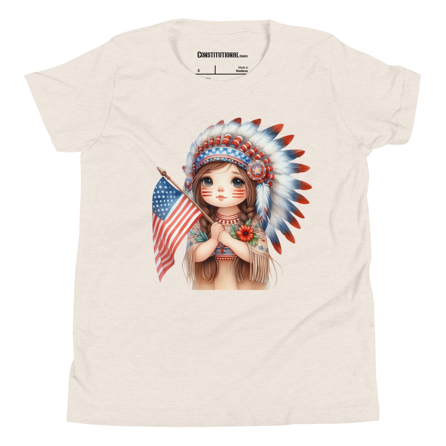 Patriotic T-Shirt for Kids "Native American Girl" TS320015