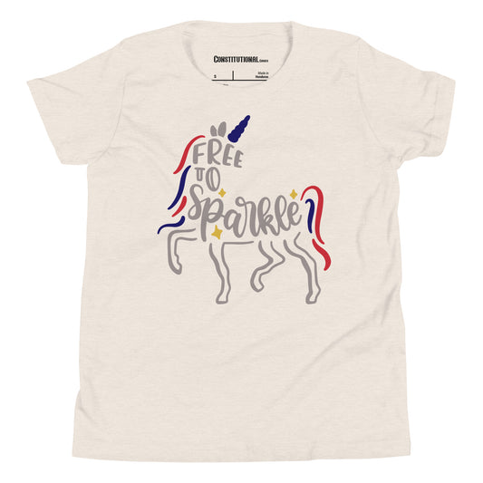 Patriotic T-Shirt for Kids "Free to Sparkle Unicorn" TS320016