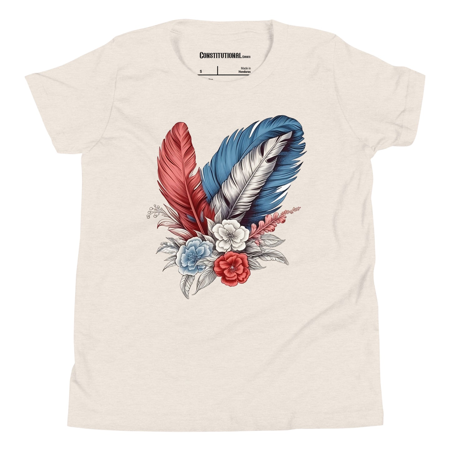 Patriotic T-Shirt for Kids "Red White & Blue Feathers" TS320027