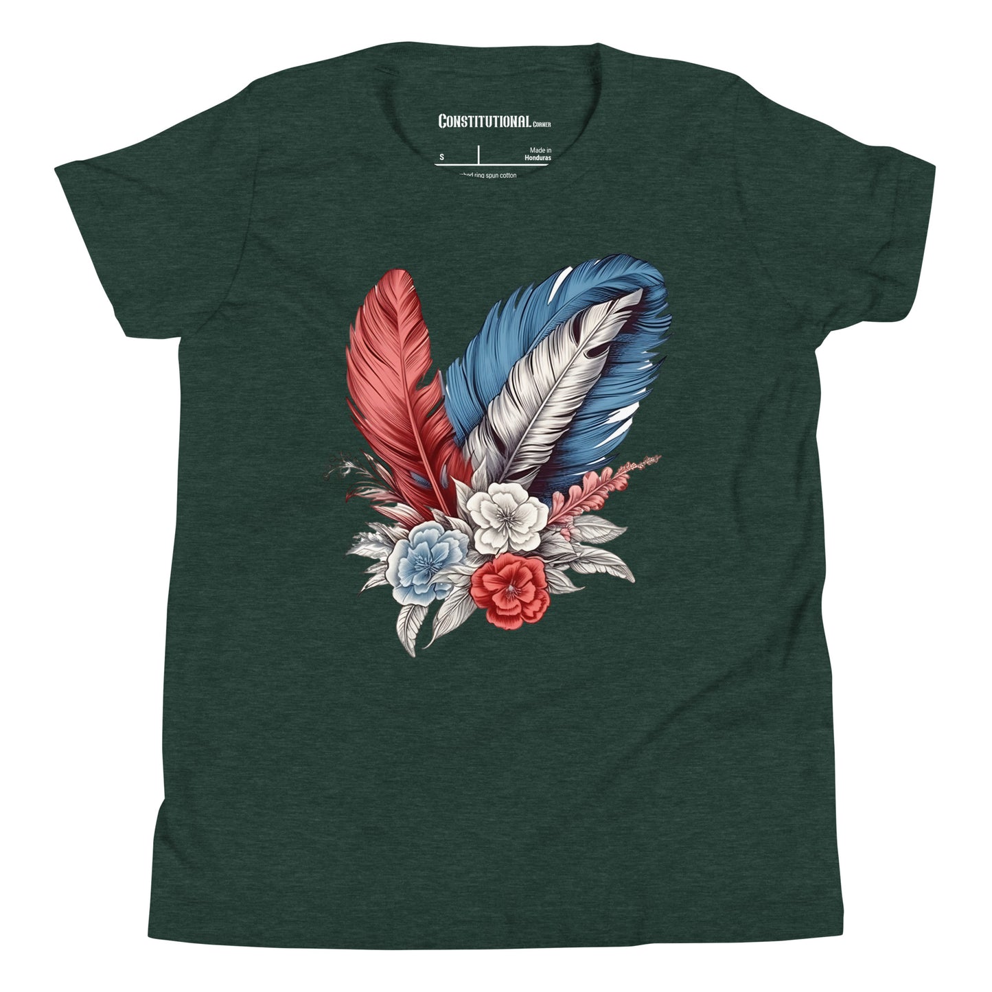 Patriotic T-Shirt for Kids "Red White & Blue Feathers" TS320027