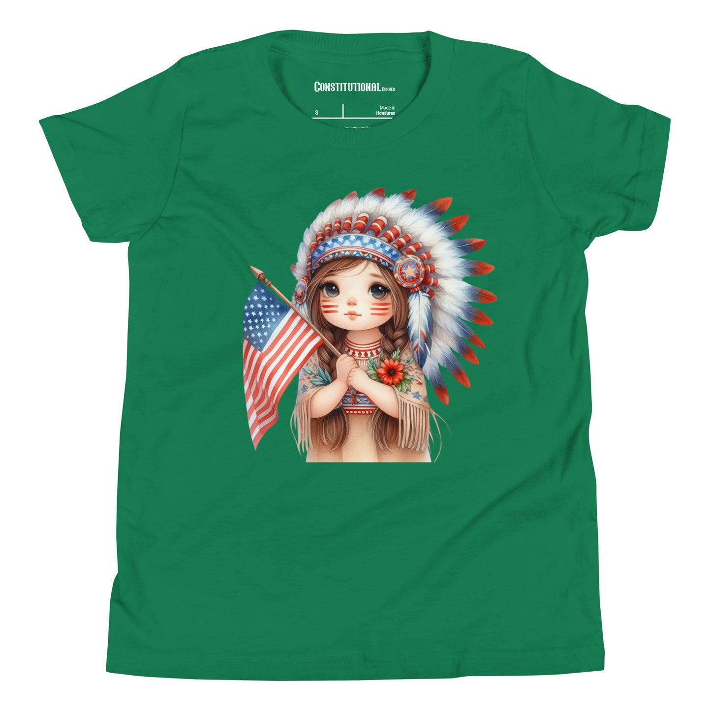 Patriotic T-Shirt for Kids "Native American Girl" TS320015