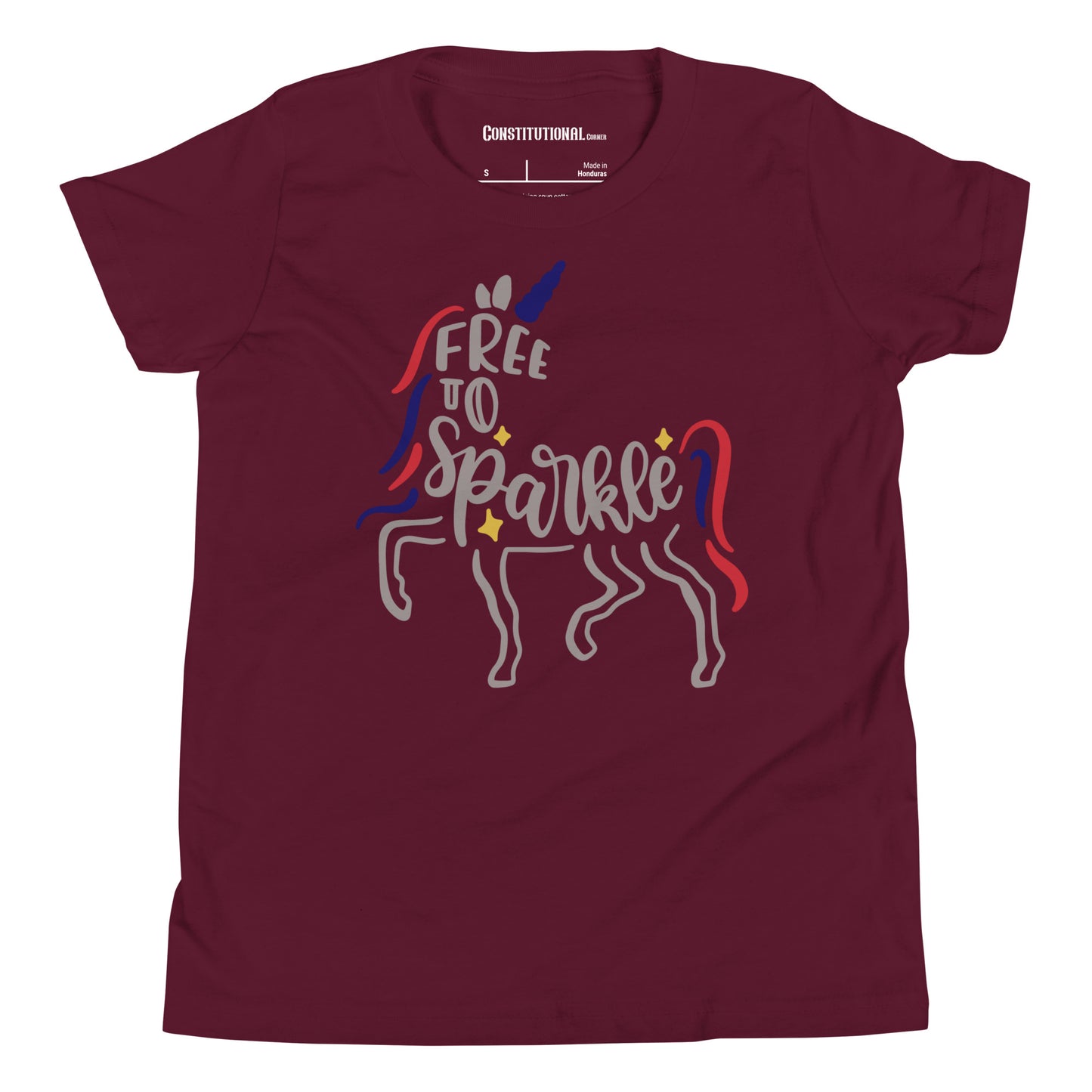 Patriotic T-Shirt for Kids "Free to Sparkle Unicorn" TS320016