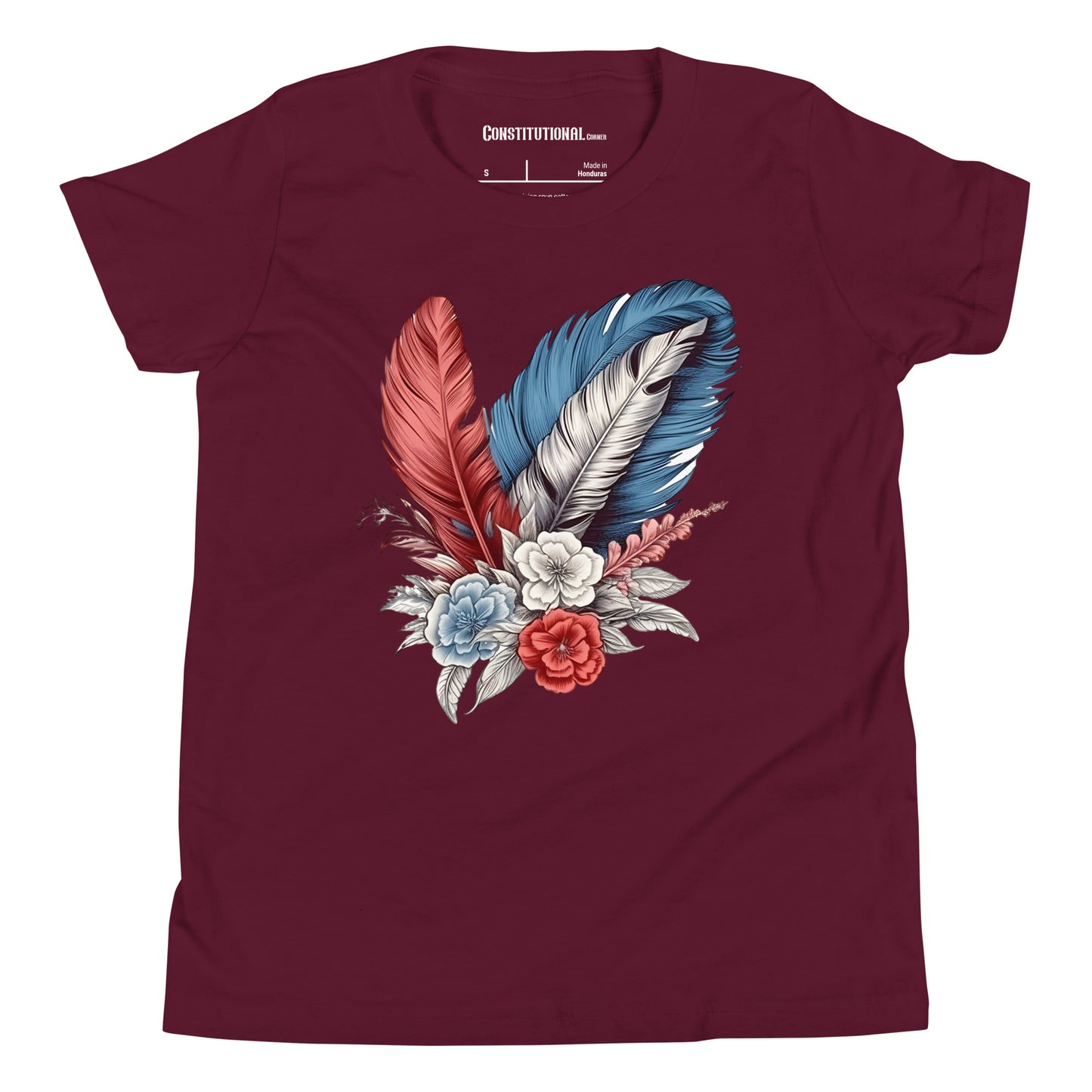 Patriotic T-Shirt for Kids "Red White & Blue Feathers" TS320027