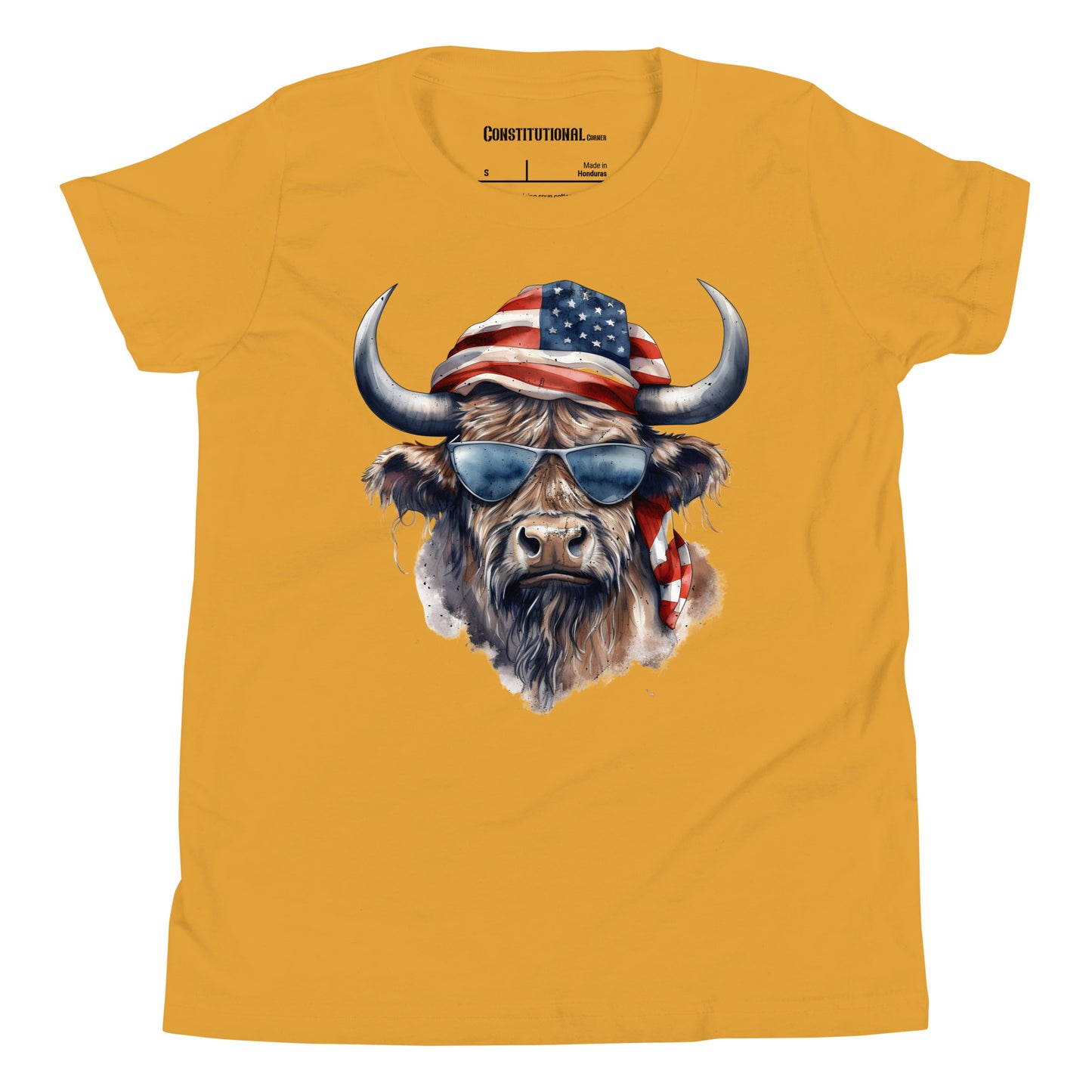 Patriotic T-Shirt for Kids "American Cool Cow" TS320012