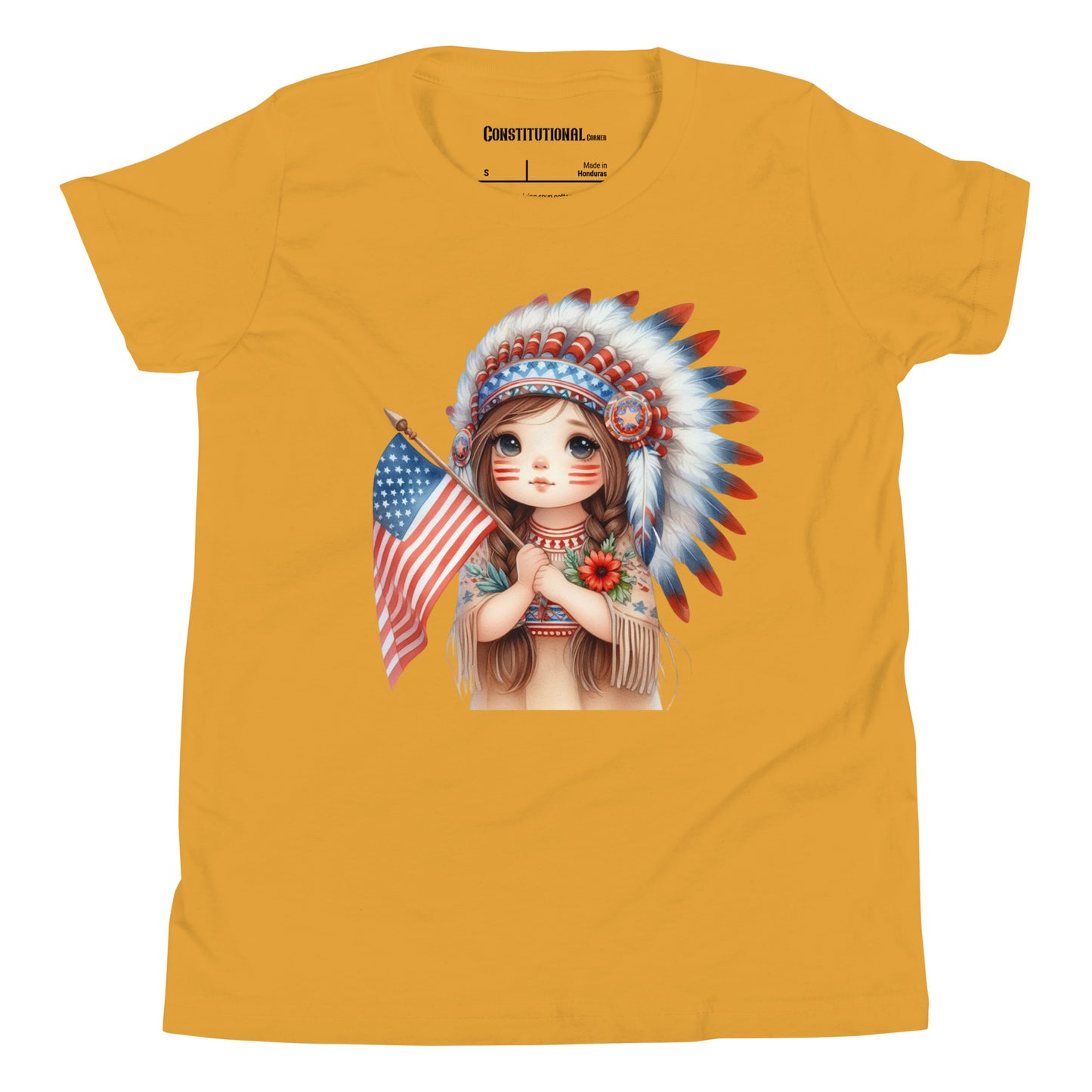 Patriotic T-Shirt for Kids "Native American Girl" TS320015