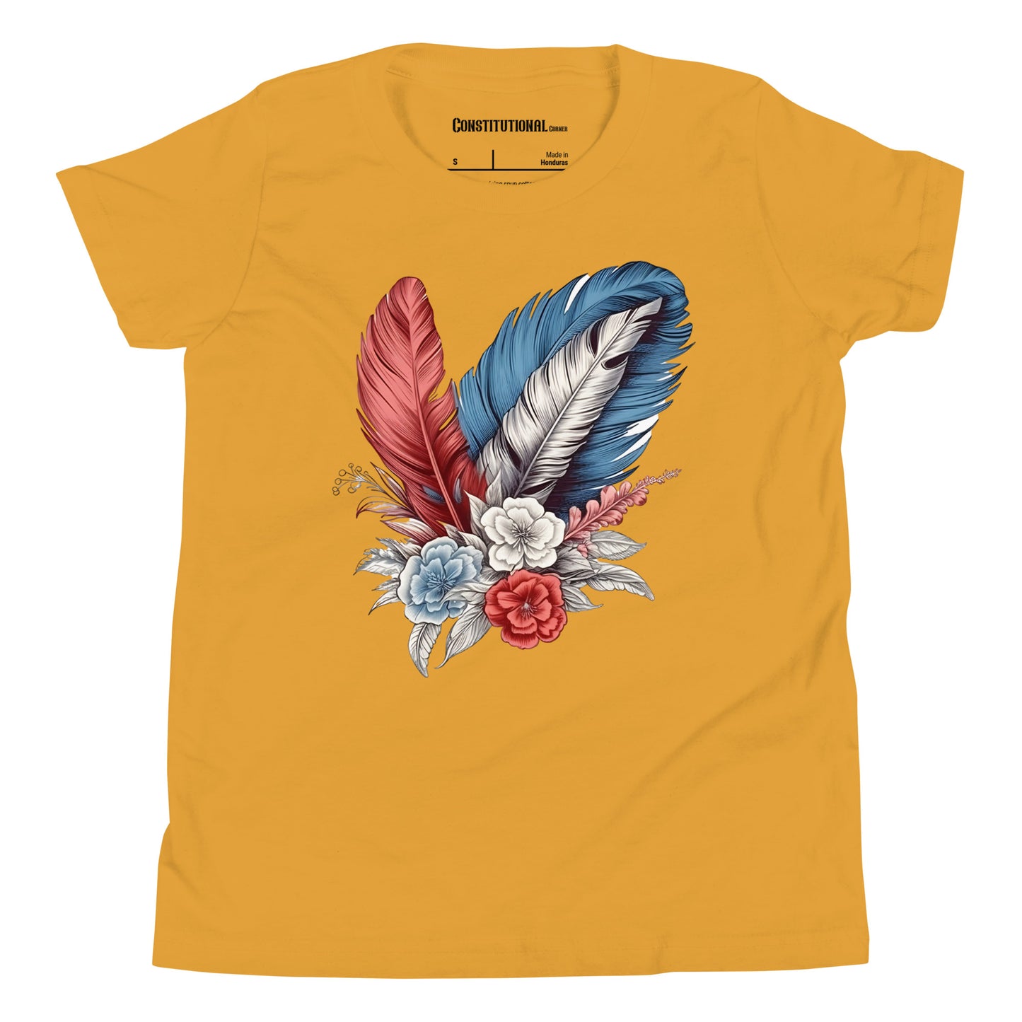 Patriotic T-Shirt for Kids "Red White & Blue Feathers" TS320027