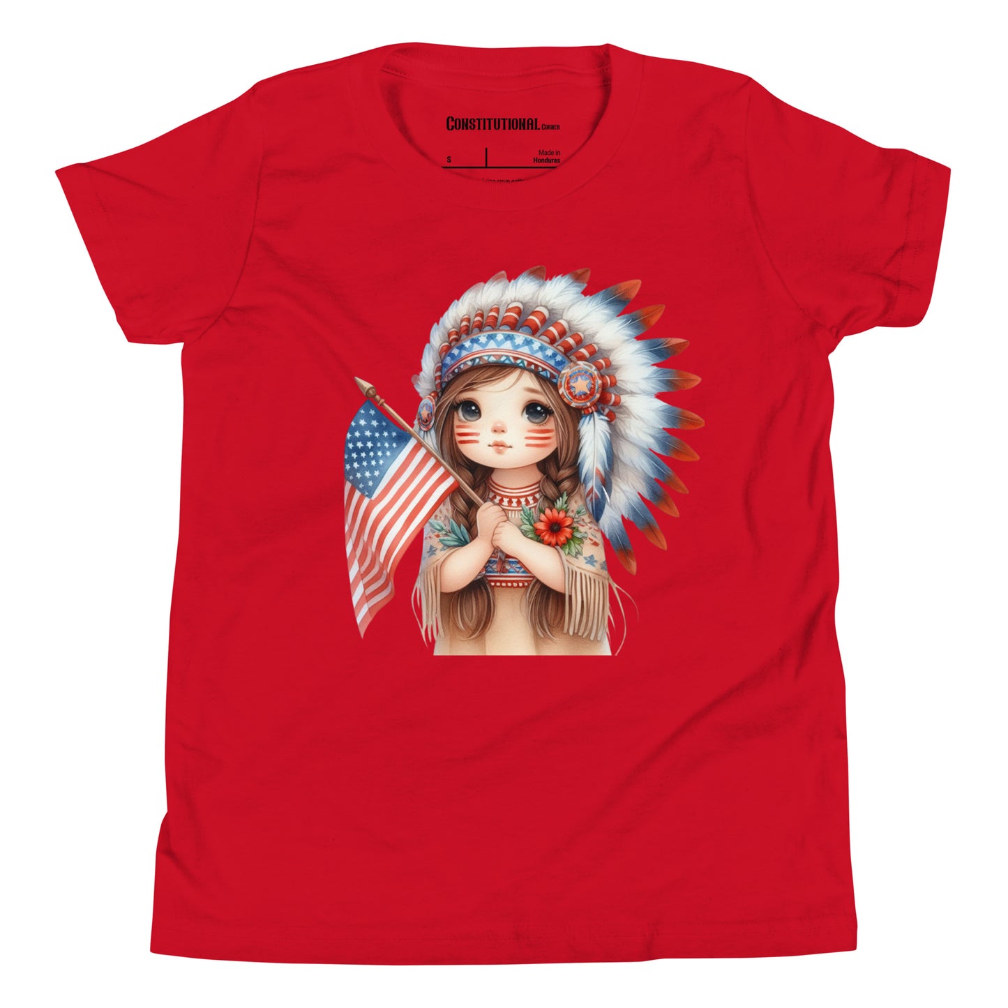 Patriotic T-Shirt for Kids "Native American Girl" TS320015