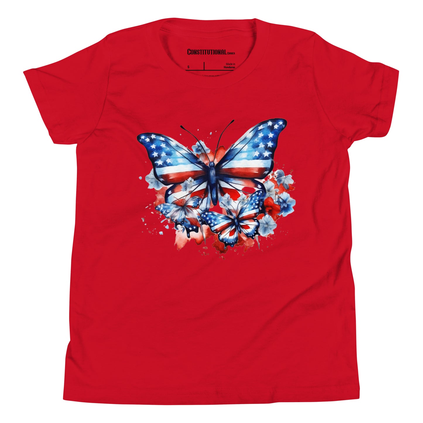 Patriotic T-Shirt for Kids "Red White & Blue Butterflies" TS320029